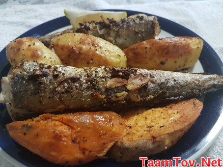 תמונה של מתכון דג בקלה אפוי בתנור