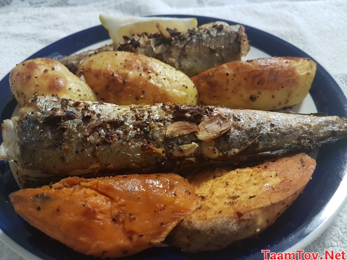 תמונה של מתכון דג בקלה אפוי בתנור